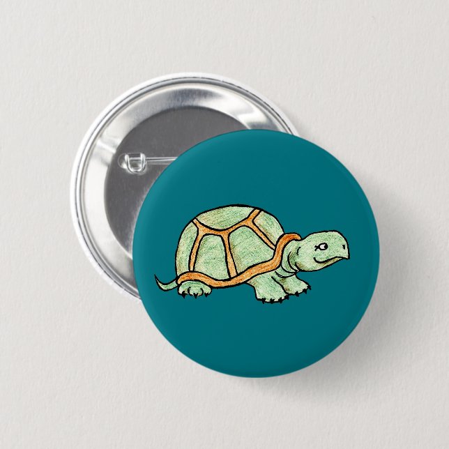 Turtle 6 Cm Round Badge (Front & Back)