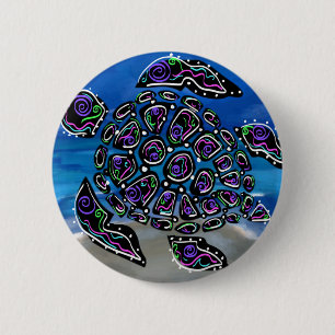 Turtle 6 Cm Round Badge