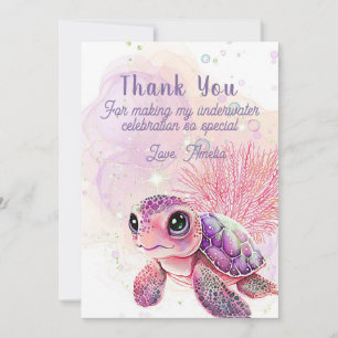 Turtle 7th Birthday, Under the Sea,            Thank You Card
