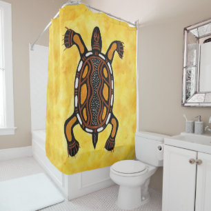 Turtle - Aboriginal Art Painting Shower Curtain