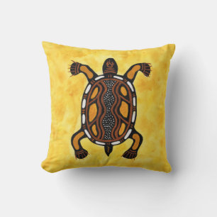 Turtle - Aboriginal Inspired Art Painting Cushion