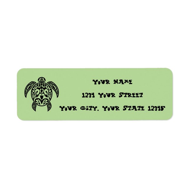 Turtle Address Label Return Address Label (Front)