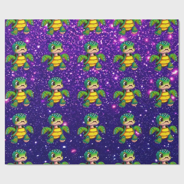 Turtle Adorable Cute Charming Themed Inspired  Wrapping Paper (Flat)