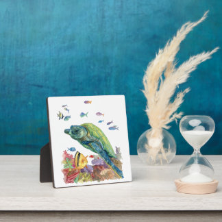 Turtle and fishes in the sea  plaque