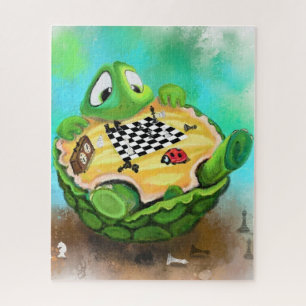 Turtle and Ladybug Playing Chess - Cartoon Drawing Jigsaw Puzzle