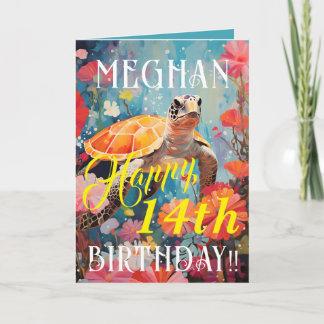 Turtle And Ocean Happy Birthday Card