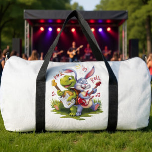 Turtle And Rabbit Rock Duo Duffle Bag