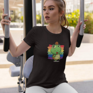 Turtle And Rainbow Cartoon   T-Shirt