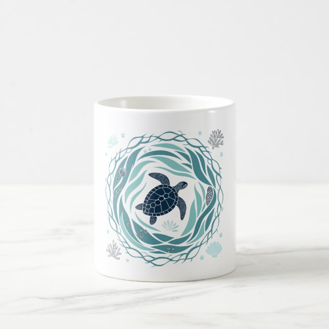 Turtle And Sea Coffee Mug (Center)