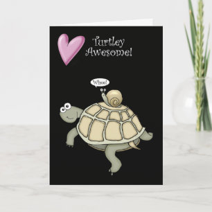 turtle and snail VALENTINE love heart card