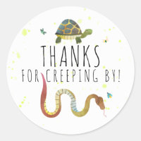 Turtle and Snake Reptile Birthday Party Stickers