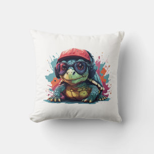 turtle animal art I cool cute turtle Copy Cushion