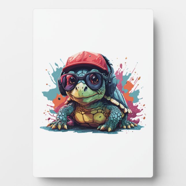 turtle animal art I cool cute turtle  Plaque (Front)