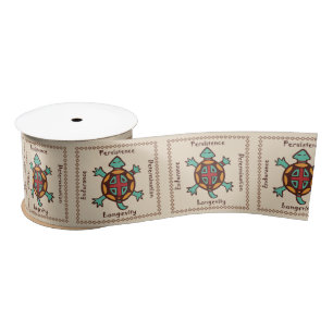 Turtle animal spirit satin ribbon