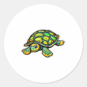 Turtle Animal Turtle Green Classic Round Sticker