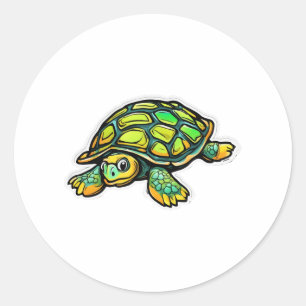 Turtle Animal Turtle Green Classic Round Sticker