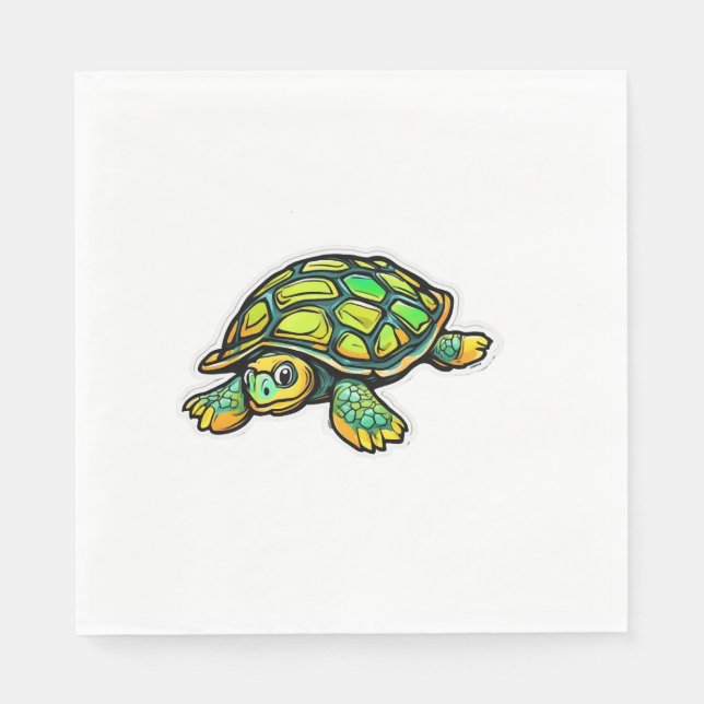 Turtle Animal Turtle Green Napkin (Front)