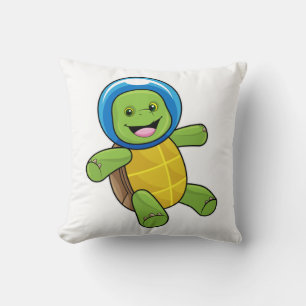 Turtle as Astronaut with Glass ball Cushion