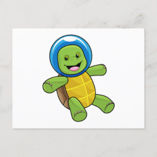 Turtle as Astronaut with Glass ball Postcard