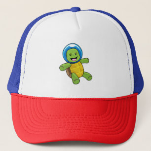 Turtle as Astronaut with Glass ball Trucker Hat