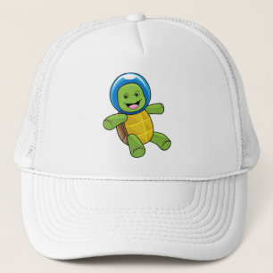 Turtle as Astronaut with Glass ball Trucker Hat