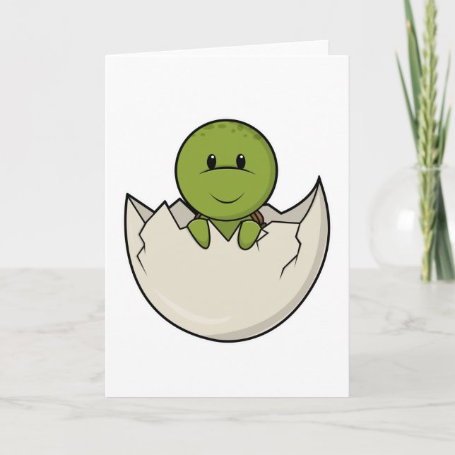 Turtle as Baby with Egg shell Card (Front)
