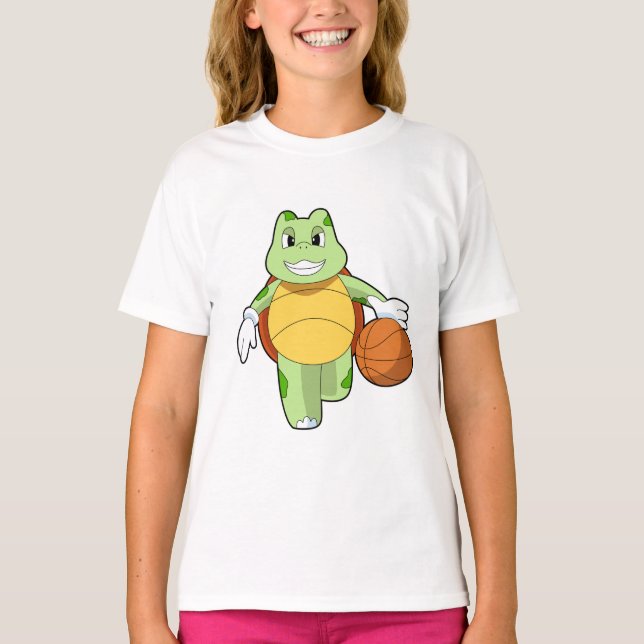 Turtle as Basketball player with Basketball.PNG T-Shirt (Front)