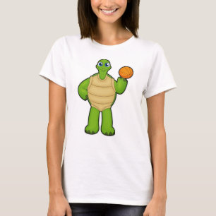 Turtle as Basketball player with Basketball T-Shirt