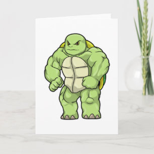 Turtle as Bodybuilder with Six pack Card