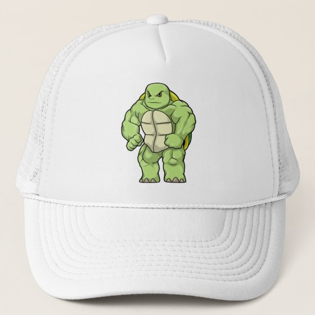 Turtle as Bodybuilder with Six pack Trucker Hat (Front)