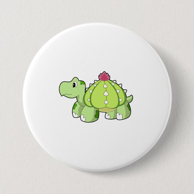 Turtle as Cactus 7.5 Cm Round Badge (Front)