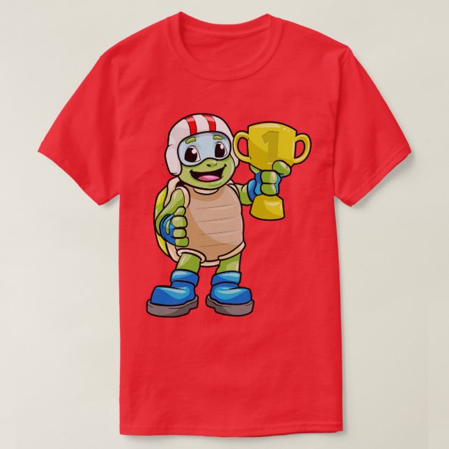 Turtle as Champion with Trophy T-Shirt (Design Front)