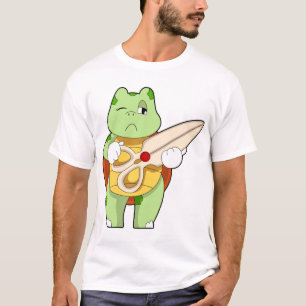Turtle As Hairdresser With Scissors T-Shirt
