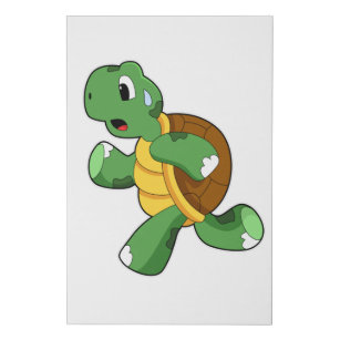 Turtle as Jogger at Running Faux Canvas Print
