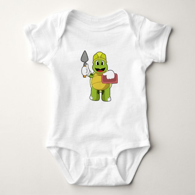 Turtle as Mason with Stone Baby Bodysuit (Front)