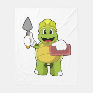 Turtle as Mason with Stone Fleece Blanket