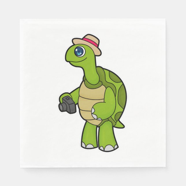 Turtle As Photographer With Camera Napkin (Front)