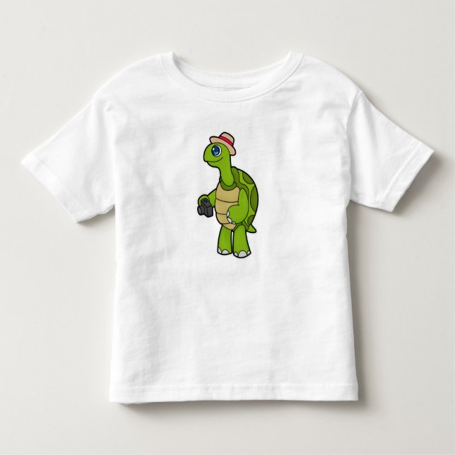 Turtle as Photographer with Camera Toddler T-Shirt (Front)