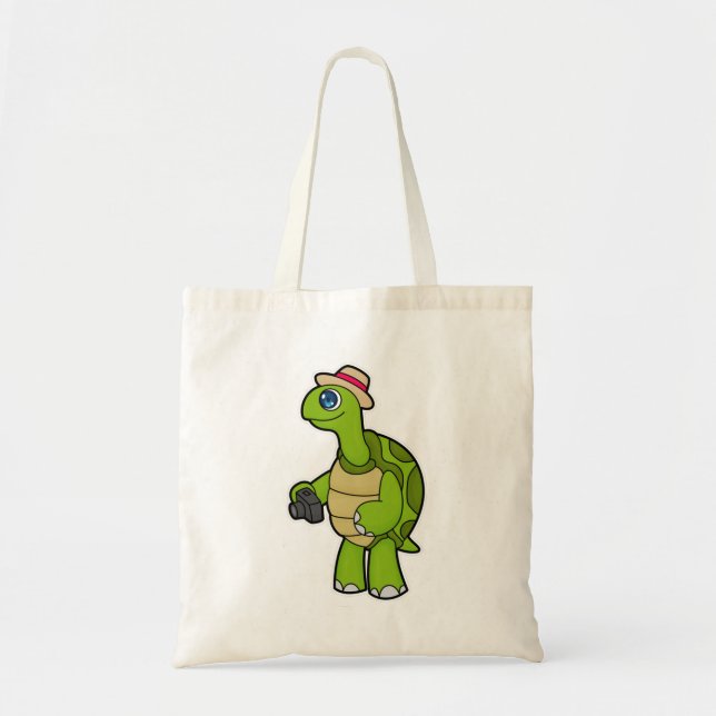 Turtle as Photographer with Camera Tote Bag (Front)