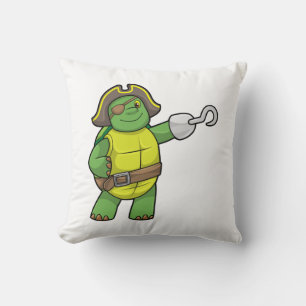 Turtle as Pirate with Hooked hand & Eye patch Cushion