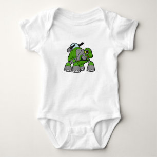 Turtle as Robot with Cannons Baby Bodysuit