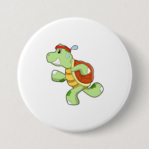 Turtle as Runner 7.5 Cm Round Badge