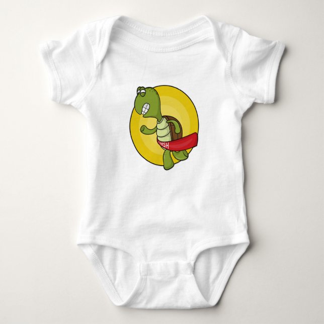 Turtle as Runner at Jogging Baby Bodysuit (Front)