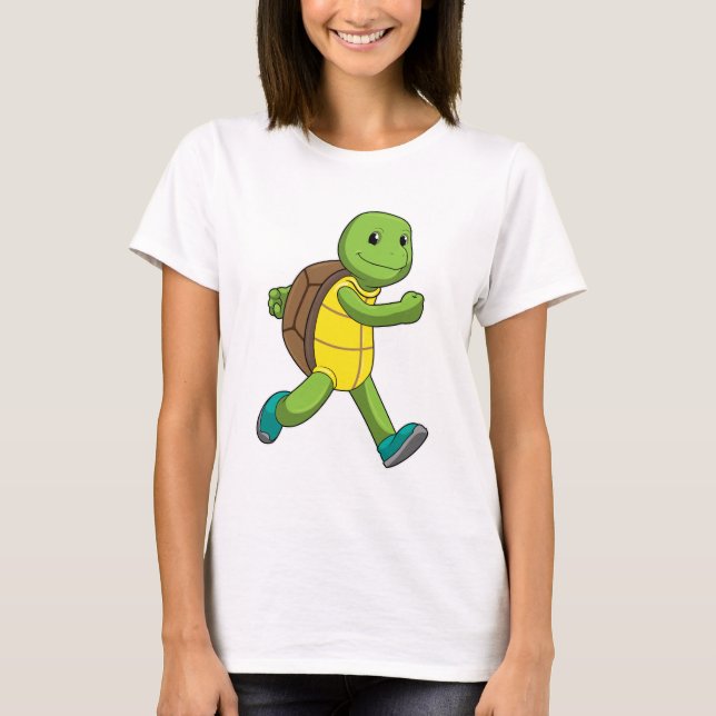 Turtle as Runner at Running T-Shirt (Front)