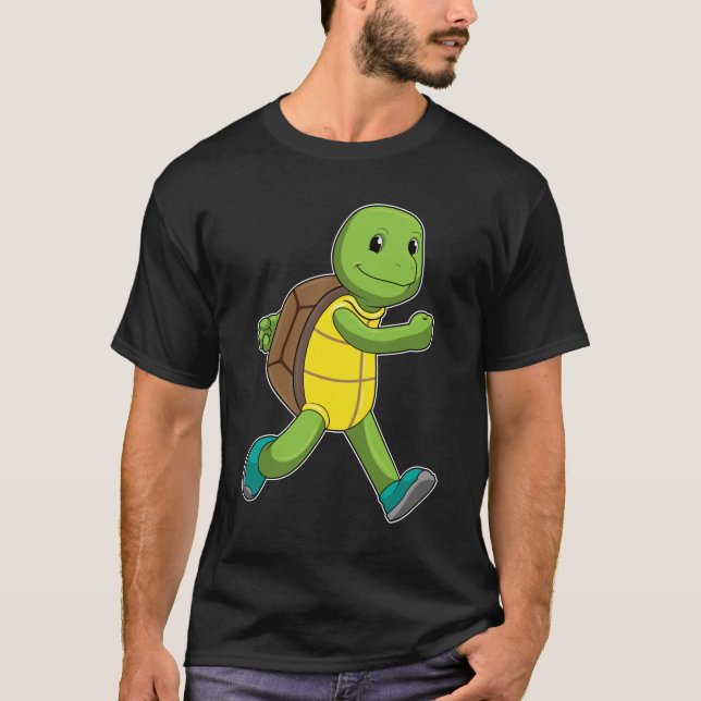 Turtle as Runner at Running T-Shirt (Front)