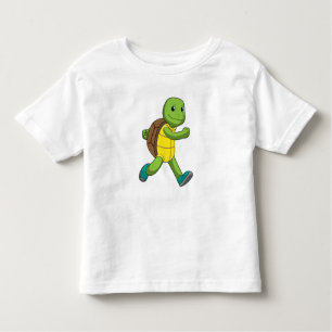 Turtle as Runner at Running Toddler T-Shirt
