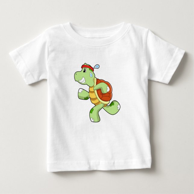 Turtle as Runner Baby T-Shirt (Front)