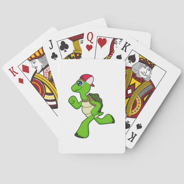 Turtle as Runner with Cap Playing Cards (Back)