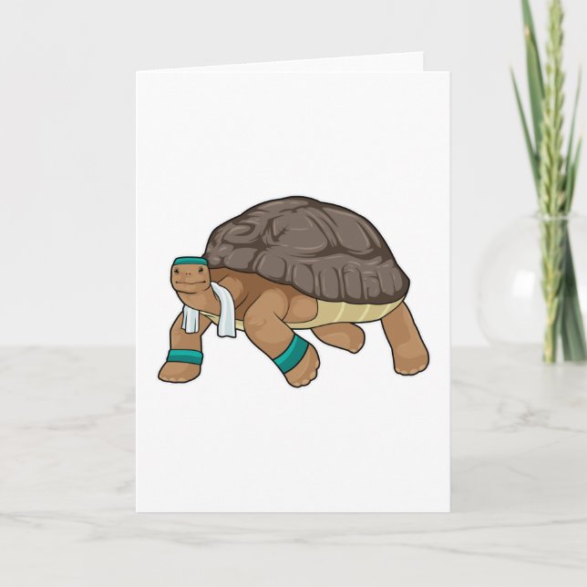 Turtle as Runner with Towel Card (Front)