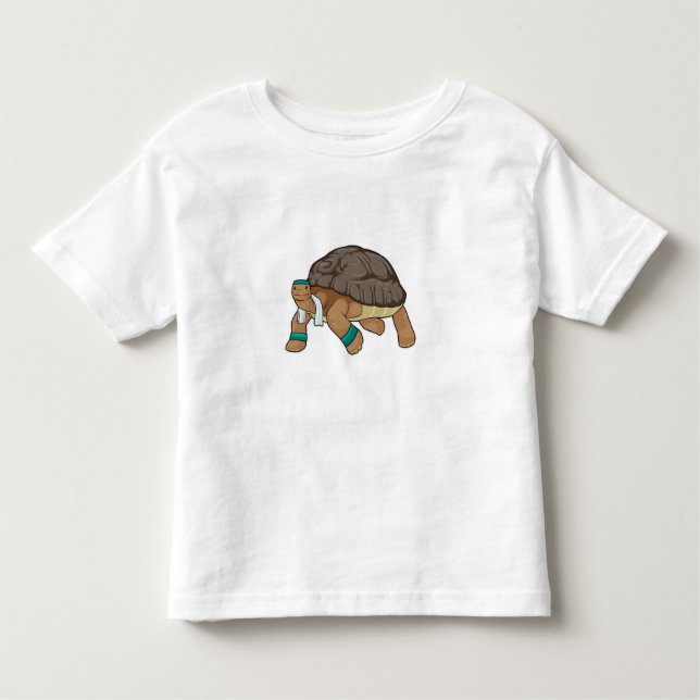 Turtle as Runner with Towel Toddler T-Shirt (Front)